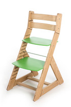 Rostoucí židle ALMA - standard (dub světlý, zelená)