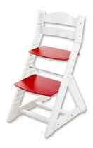 Rostoucí židle MAJA - opěrka do kulata (bílá, červená)