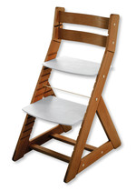 Rostoucí židle ALMA - standard (dub tmavý, světle šedá)