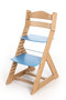 Rostoucí židle MAJA - opěrka do kulata (dub světlý, modrá)