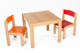 Dětský stolek LUCAS + židličky LUCA (oranžová, červená)