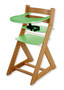 Rostoucí židle ELA - velký pultík (dub světlý, zelená)