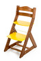 Rostoucí židle MAJA - opěrka do kulata (dub tmavý, žlutá)